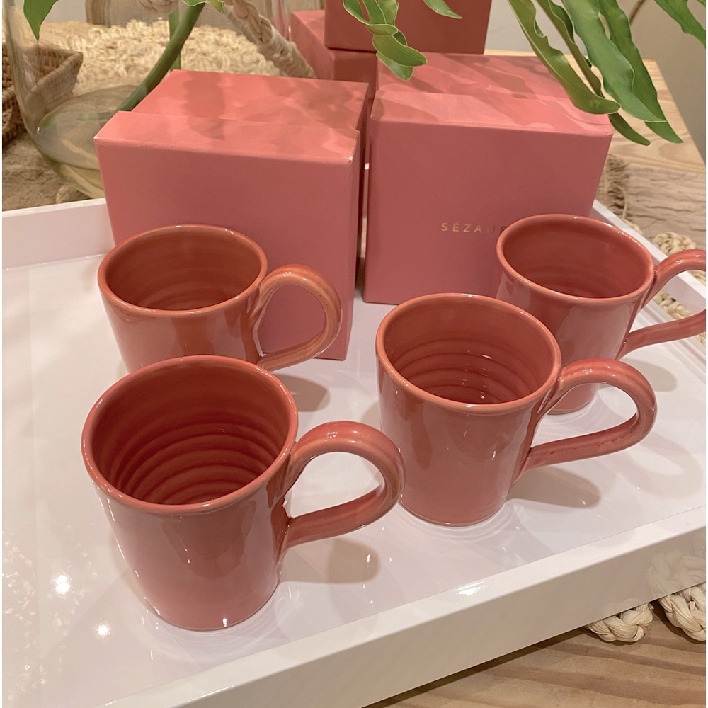 Sézane Limited Edition Mugs Cups NWT Blush Set of 4